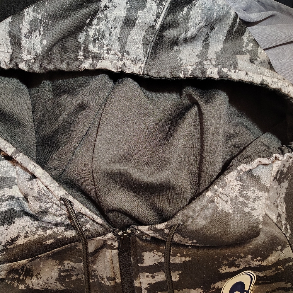 NFL Rams Hoodie, Men Zubaz Style: Gray/Black Camo, ZipUp, Logo, Hood, 2/3X - Picture 13 of 13